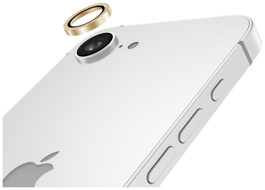 AVY Apple iPhone 16e Camera Lens Protector Rings Glitter Goud afbeelding 9