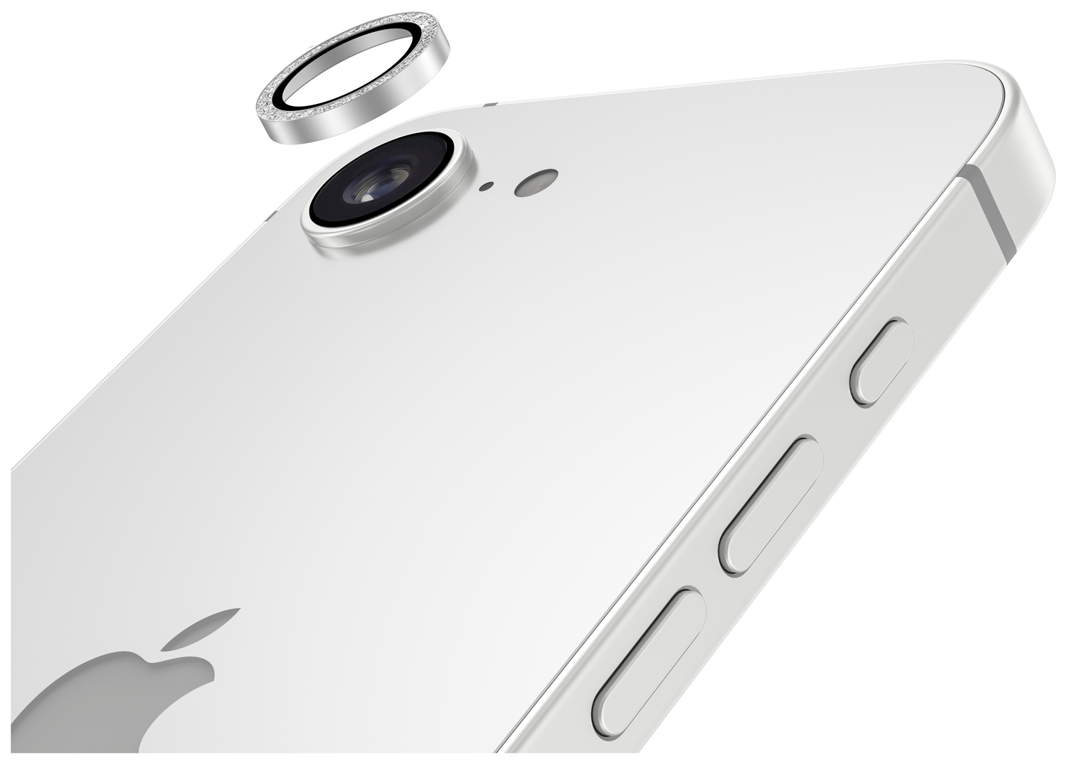 AVY Apple iPhone 16e Camera Lens Protector Rings Glitter Zilver afbeelding 9