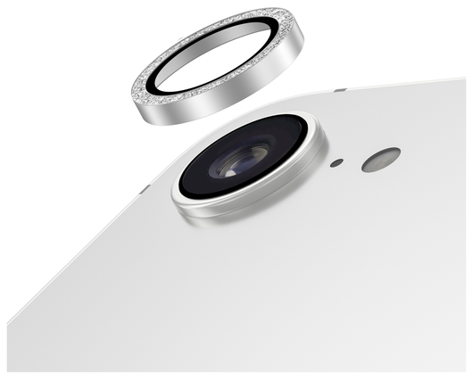 AVY Apple iPhone 16e Camera Lens Protector Rings Glitter Zilver afbeelding 1