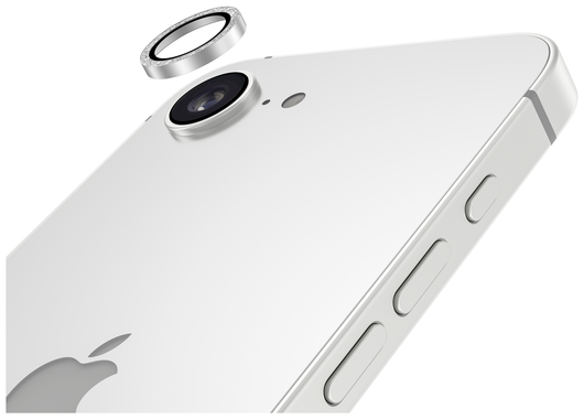 AVY Apple iPhone 16e Camera Lens Protector Rings Glitter Zilver afbeelding 9