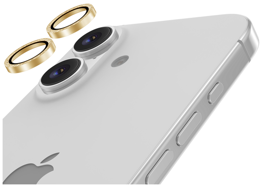 AVY Apple iPhone 17 / 16 / 16 Plus Camera Lens Protector Rings Glitter Goud afbeelding 9