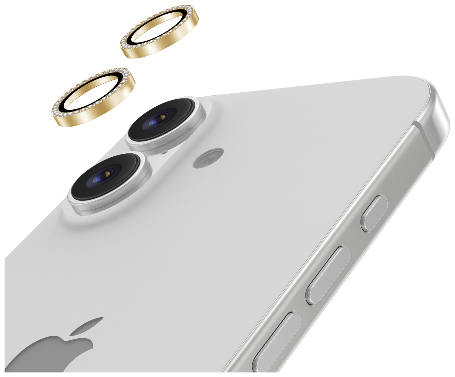 AVY Apple iPhone 17 / 16 / 16 Plus Camera Lens Protector Rings Diamant Goud afbeelding 9