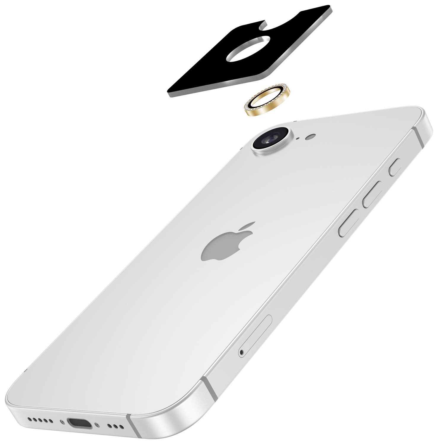 AVY Apple iPhone Air Camera Lens Protector Rings Diamant Goud afbeelding 2