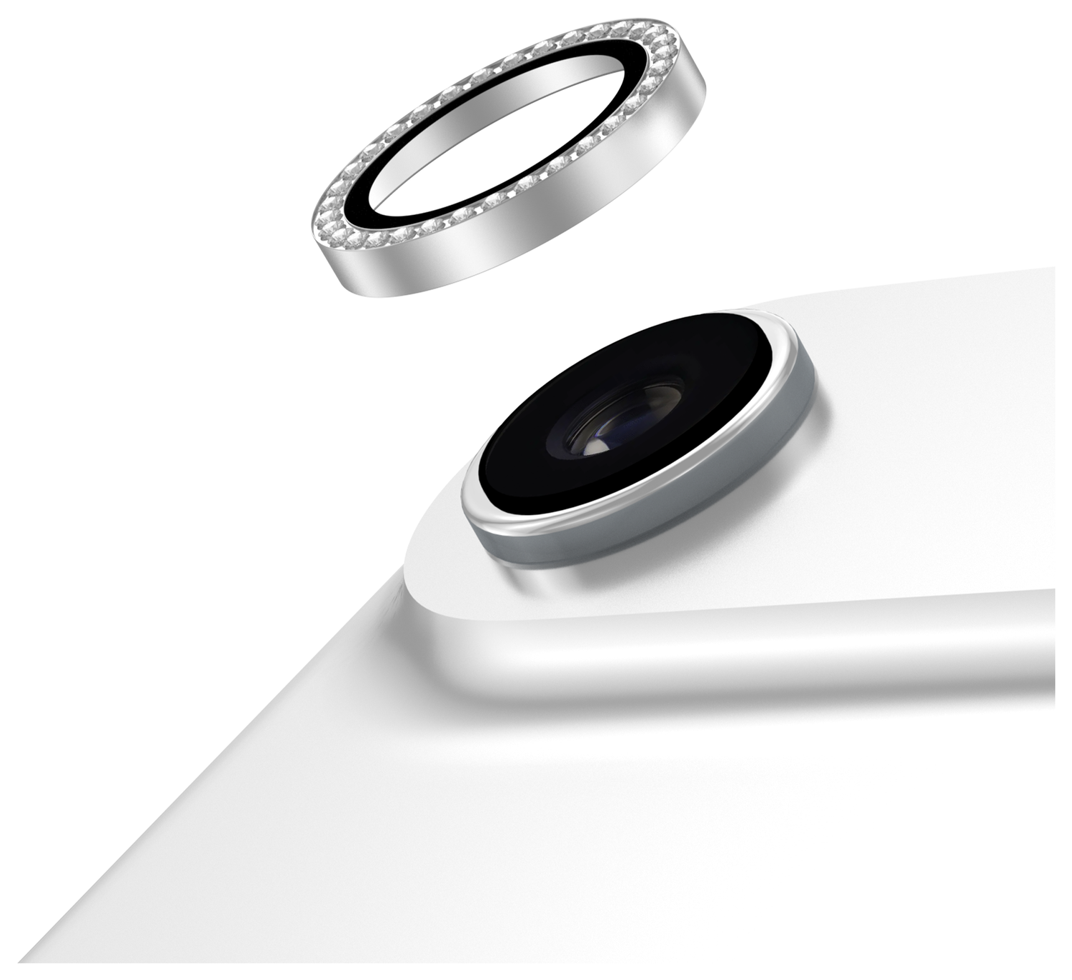 AVY Apple iPhone Air Camera Lens Protector Rings Diamant Zilver afbeelding 1