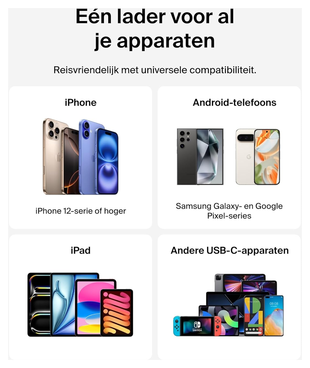 Belkin BoostCharge 25W Fast Charge Snellader USB‑C Adapter met PPS Wit afbeelding 7