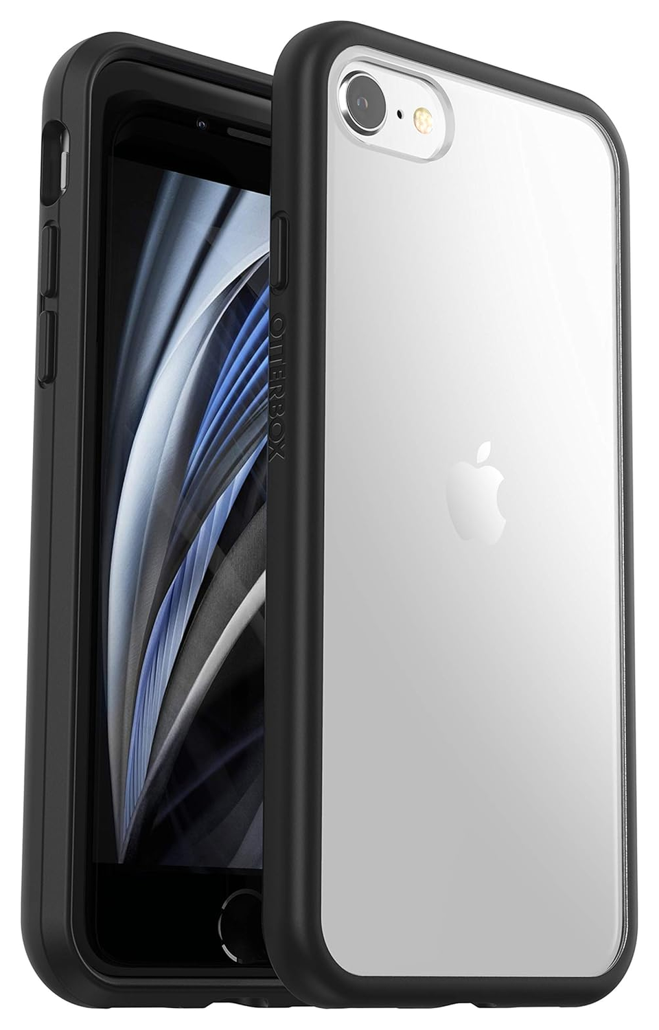 OtterBox React iPhone SE (2022/2020) / 8 / 7 Hoesje Back Cover Transparant Zwart afbeelding 1