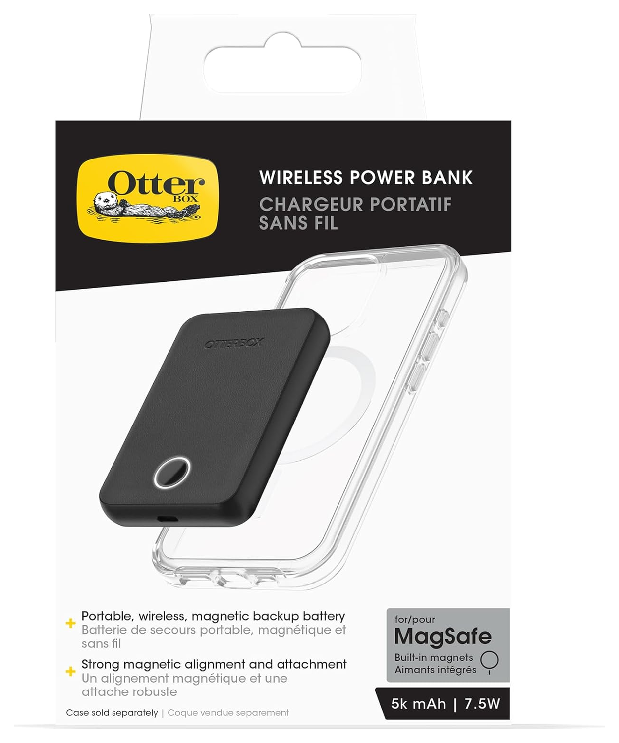 OtterBox 5.000 mAh Draadloze MagSafe Powerbank Reisformaat Zwart afbeelding 7