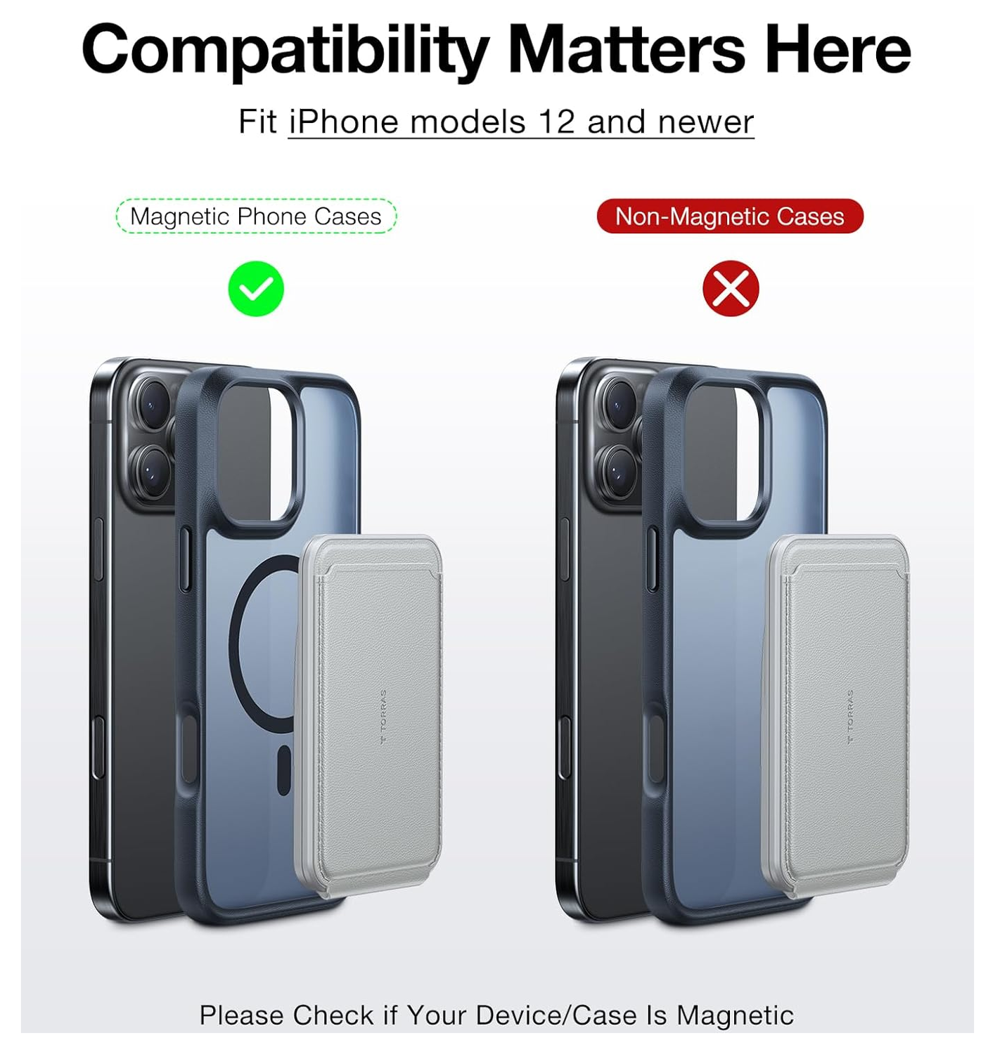 TORRAS MagSafe Pasjeshouder / Kaarthouder met Standaard 360° Draaibaar Grijs afbeelding 10