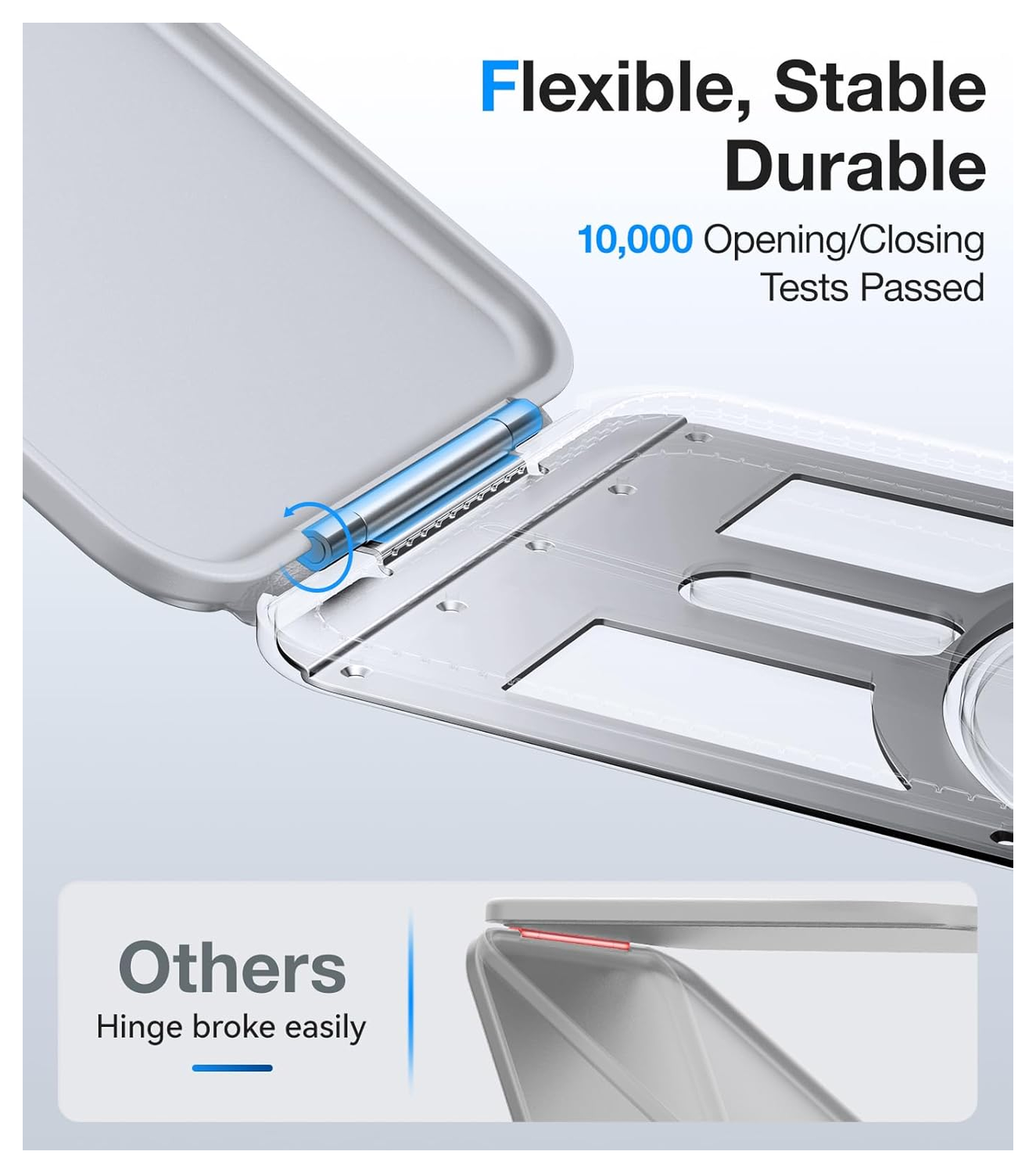 TORRAS MagSafe Pasjeshouder / Kaarthouder met Standaard 360° Draaibaar Grijs afbeelding 5