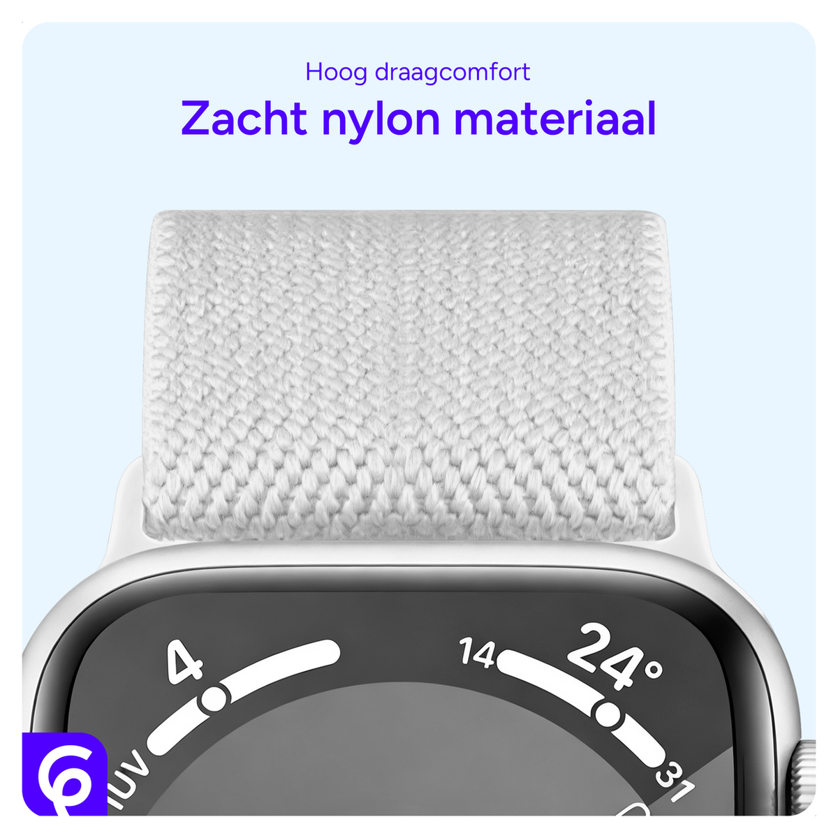 SBG Nylon Apple Watch Bandje - 1-11/SE - 38/40/41/42MM - 6-Pack Donker afbeelding 3