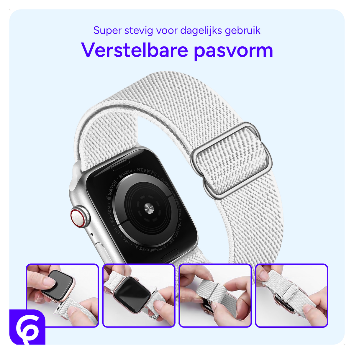 SBG Nylon Apple Watch Bandje - 1-11/SE - 38/40/41/42MM - 6-Pack Licht afbeelding 2