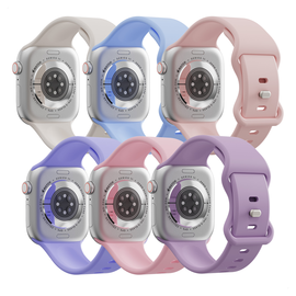 SBG Siliconen Apple Watch Bandje 1-11/SE/Ultra - 49/46/45/44/42MM 6-pack Licht afbeelding