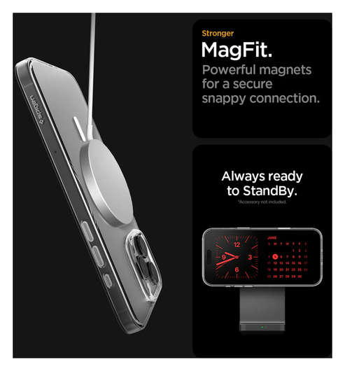 Spigen Thin Fit MagFit Apple iPhone 16 Pro Max Hoesje MagSafe Transparant Wit afbeelding 10