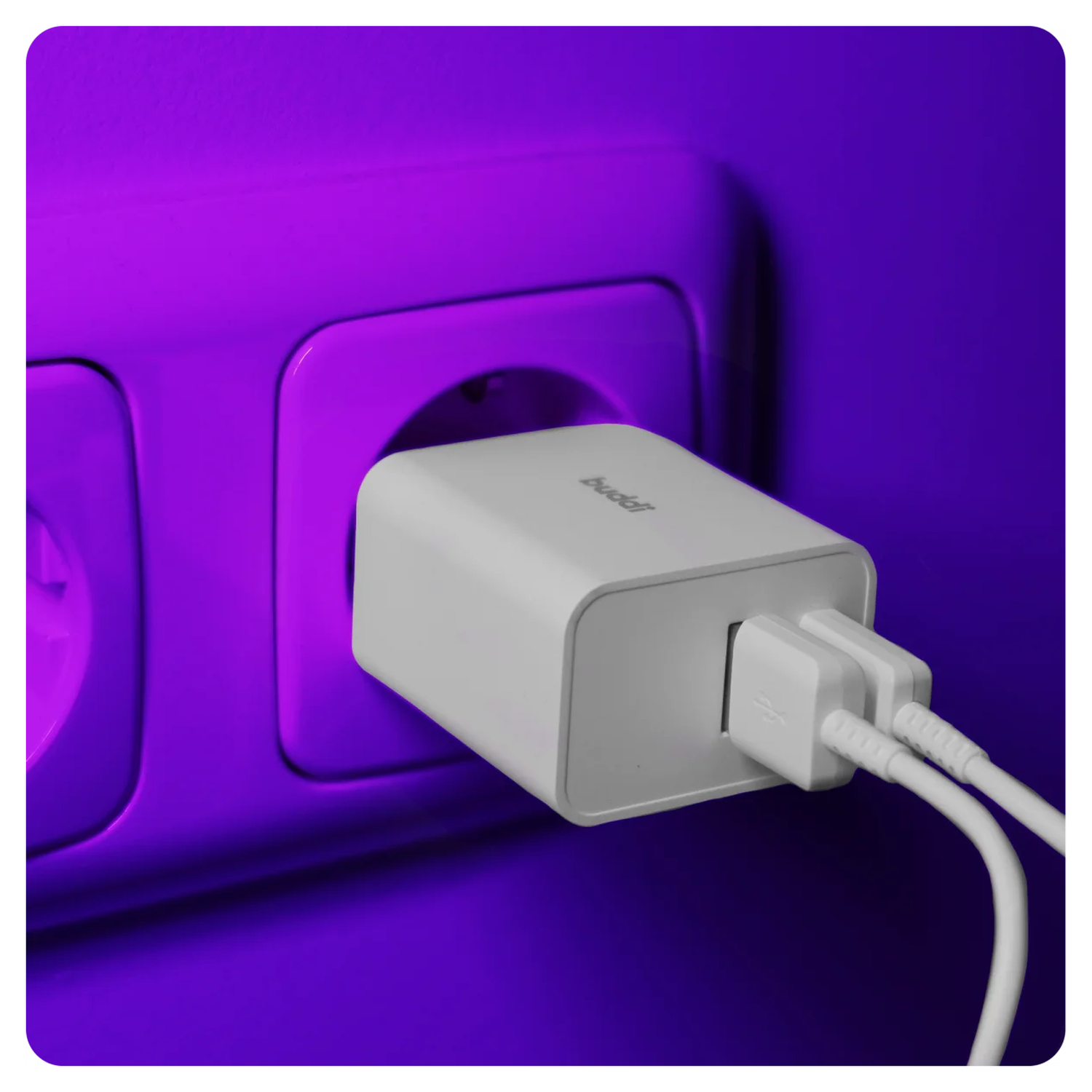 Buddi 30W USB-C & USB-A Oplader met Buddi Flex Lightning Kabel 1M Wit afbeelding 16