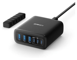 Anker (112W) Desktop Charger 6-in-1 Oplaadstation USB/USB-C Snellader Zwart afbeelding
