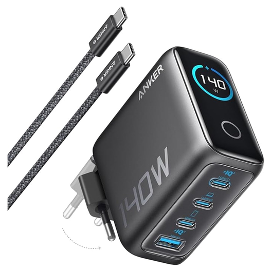 Anker Zolo (140W) USB-C Oplader GaN Snellader voor MacBook/Laptop Zwart afbeelding 1