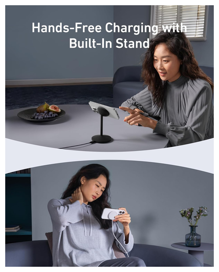 Anker MagGo Qi2 (15W) Draadloze MagSafe Oplaad Standaard Zwart afbeelding 4