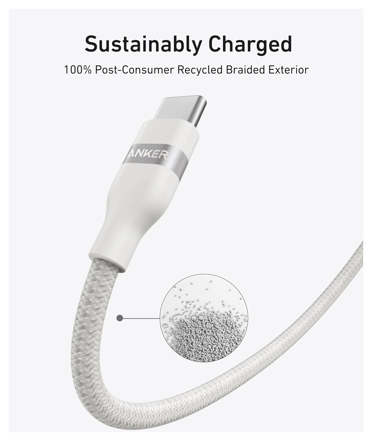 Anker 240W USB-C naar USB-C Kabel Ultra Fast Charge 0.9M Wit afbeelding 4