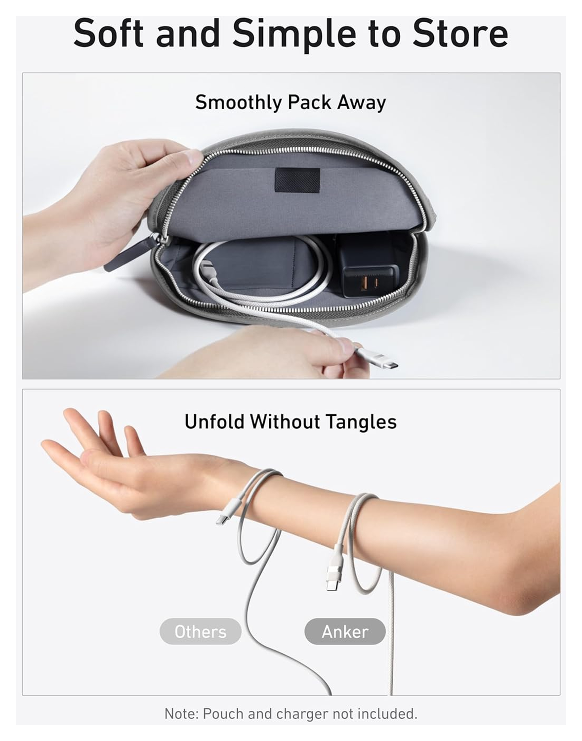 Anker 240W USB-C naar USB-C Kabel Ultra Fast Charge 0.9M Wit afbeelding 6