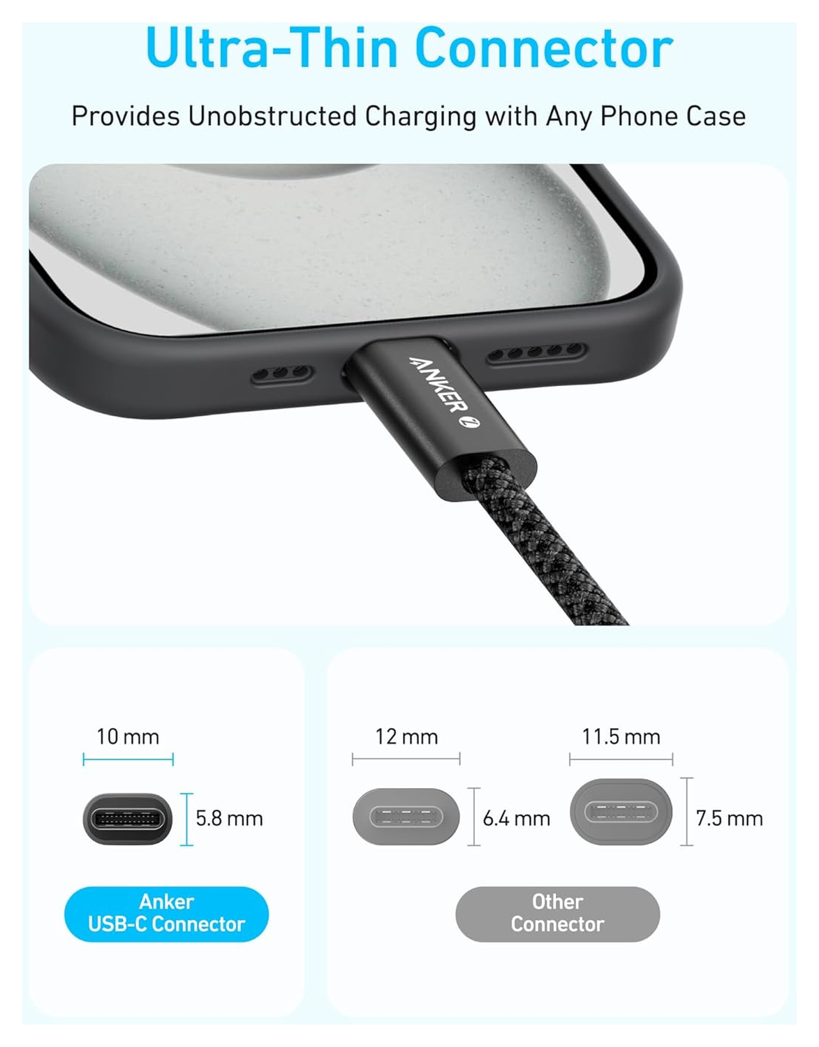 Anker Zolo (240W) USB-C naar USB-C Kabel Ultra Fast Charge 1.8M Zwart afbeelding 5