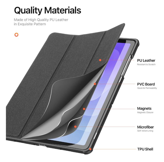 Dux Ducis Domo Samsung Galaxy Tab A11 Plus/A9 Plus Hoes Tri-Fold Book Case Zwart afbeelding 7