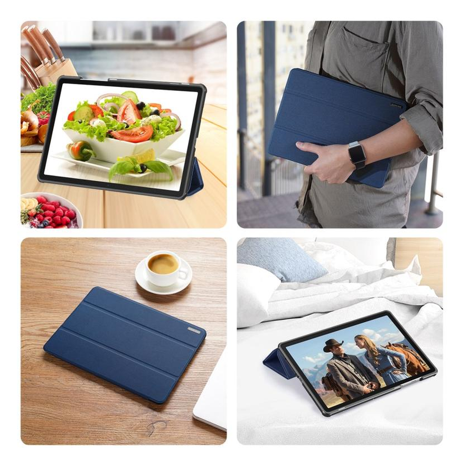 Dux Ducis Domo Samsung Galaxy Tab A11 Plus/A9 Plus Hoes Tri-Fold Book Case Blauw afbeelding 10