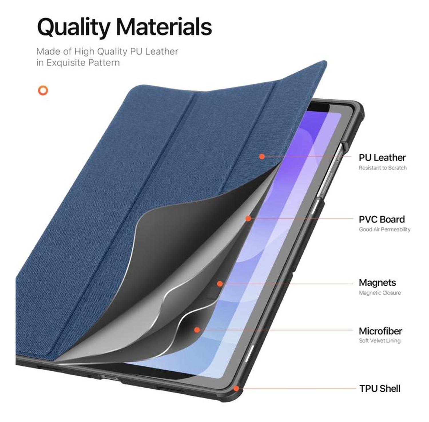 Dux Ducis Domo Samsung Galaxy Tab A11 Plus/A9 Plus Hoes Tri-Fold Book Case Blauw afbeelding 6