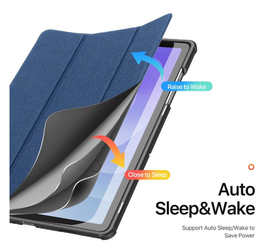 Dux Ducis Domo Samsung Galaxy Tab A11 Plus/A9 Plus Hoes Tri-Fold Book Case Blauw afbeelding 7