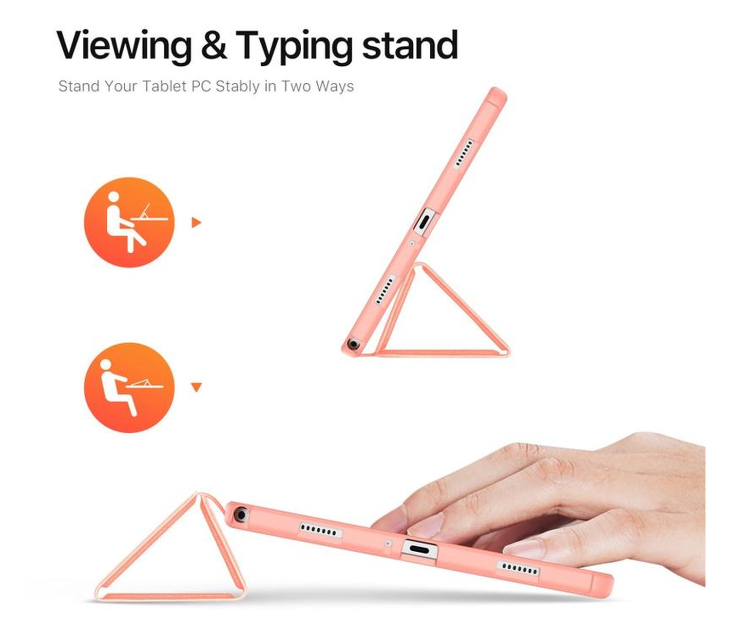 Dux Ducis Domo Samsung Galaxy Tab A11 Plus/A9 Plus Hoes Tri-Fold Book Case Roze afbeelding 4