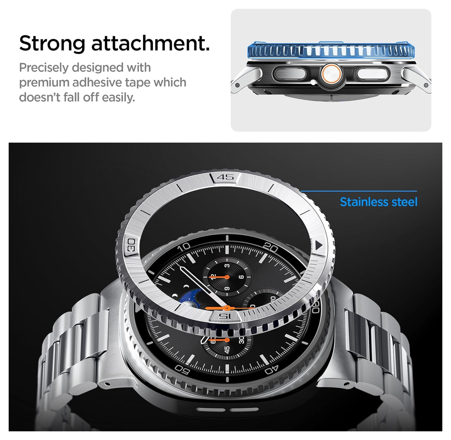 Spigen Bezel Tune Samsung Galaxy Watch 8 Classic Bezel Ring Protector afbeelding 5