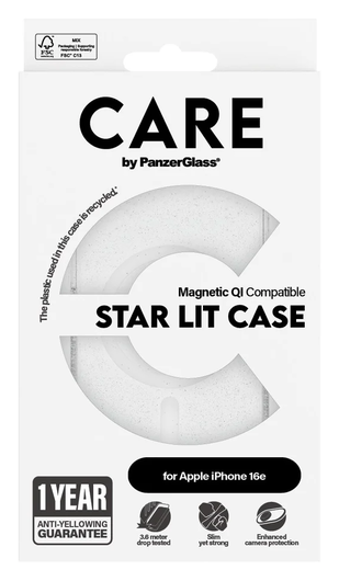 PanzerGlass CARE Star Lit iPhone 16e Hoesje MagSafe Back Cover Transparant afbeelding 4