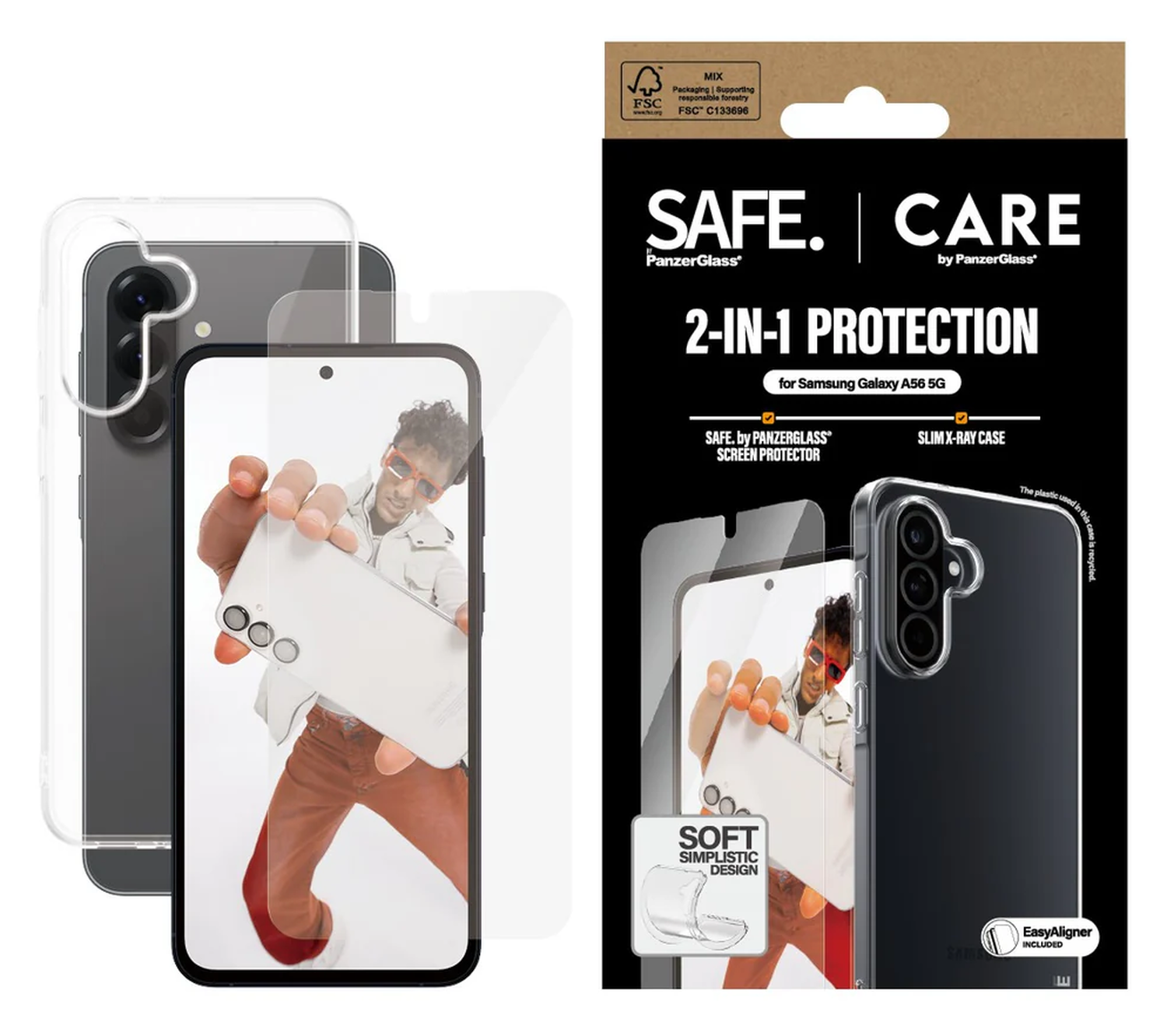 PanzerGlass CARE Bundel Samsung Galaxy A56 Hoesje Transparant + Screen Protector afbeelding 1