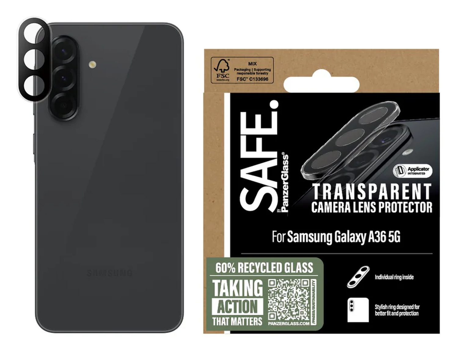 PanzerGlass SAFE Samsung Galaxy A36 Camera Protector Transparant afbeelding 1