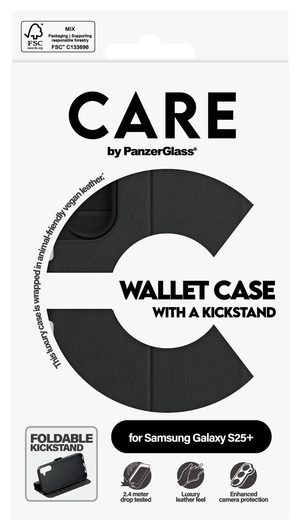 PanzerGlass CARE Samsung Galaxy S25 Plus Hoesje Portemonnee Book Case Zwart afbeelding 5