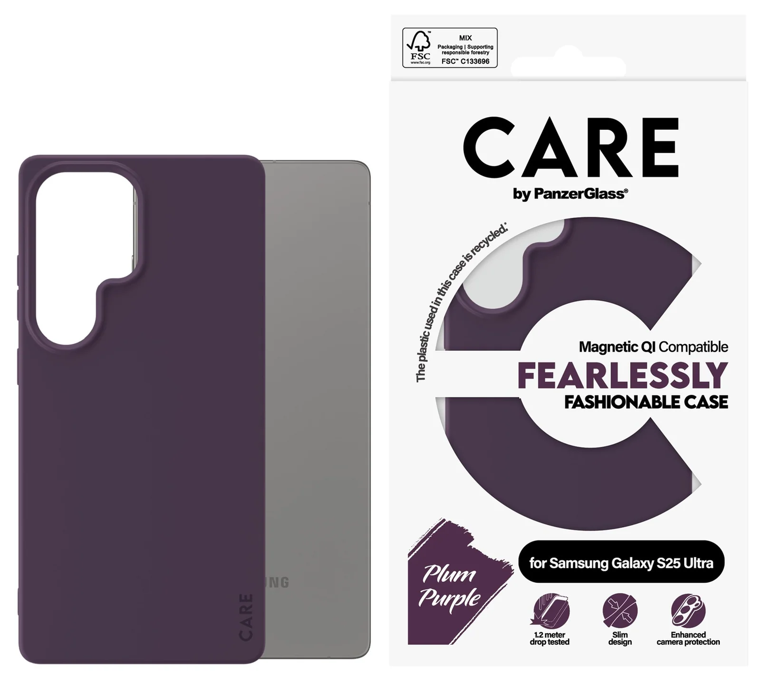 PanzerGlass CARE Plum Samsung Galaxy S25 Ultra Hoesje MagSafe Paars afbeelding 1