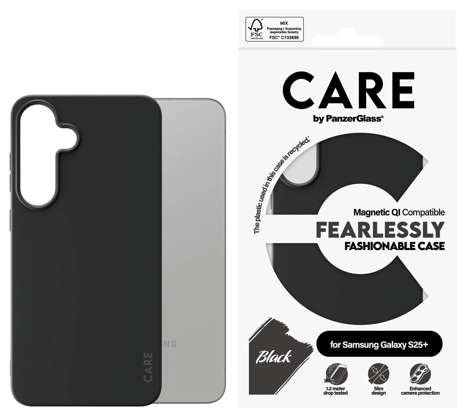 PanzerGlass CARE Fashionable Samsung Galaxy S25 Plus Hoesje MagSafe Zwart afbeelding 1