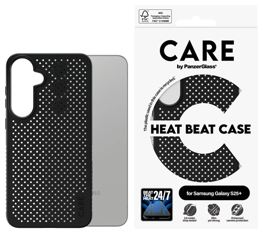 PanzerGlass CARE Heat Beat Samsung Galaxy S25 Plus Hoesje Zwart afbeelding 1