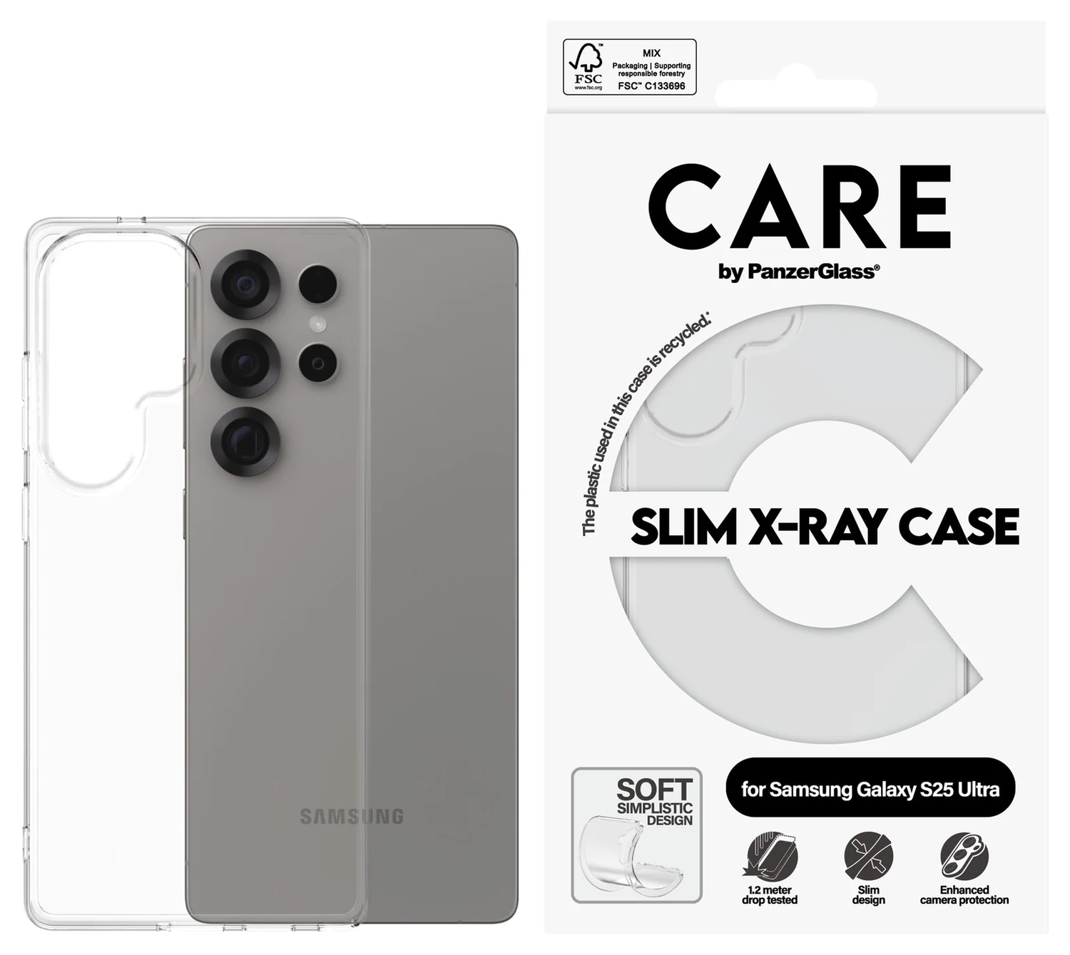 PanzerGlass CARE Slim X-Ray Samsung Galaxy S25 Ultra Hoesje Transparant afbeelding 1