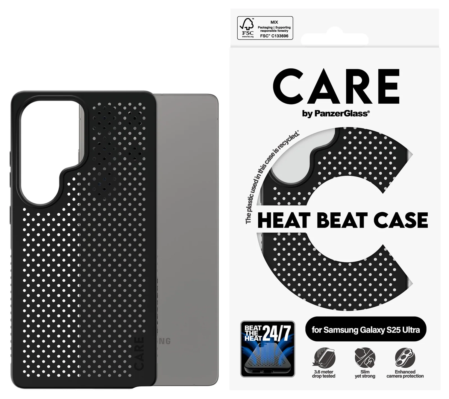 PanzerGlass CARE Heat Beat Samsung Galaxy S25 Ultra Hoesje Zwart afbeelding 1
