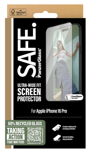 PanzerGlass SAFE Ultra-Wide Fit iPhone 16 Pro Screen Protector afbeelding 3