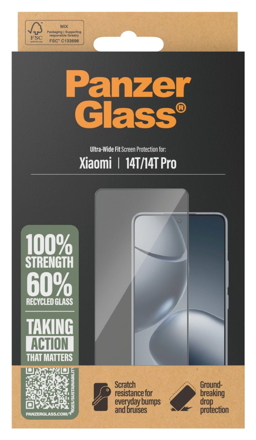 PanzerGlass Ultra-Wide Xiaomi 14T / 14T Pro Screen Protector Tempered Glass afbeelding 4