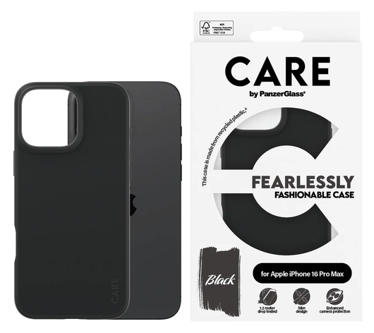 PanzerGlass CARE Fashionable iPhone 16 Pro Max Hoesje Back Cover Zwart afbeelding 1