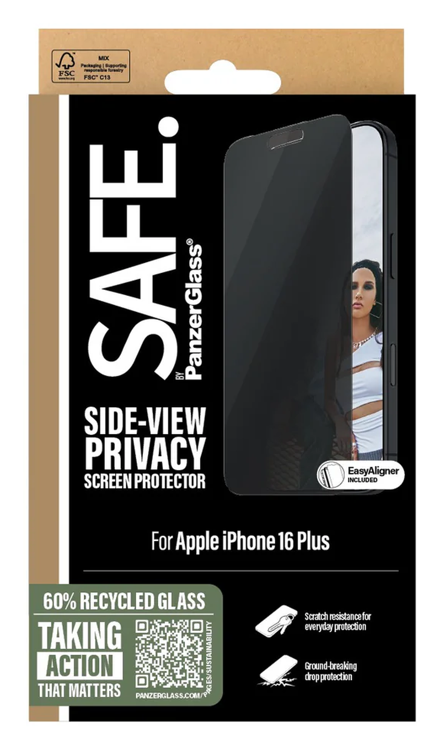 PanzerGlass SAFE iPhone 16 Plus / 15 Plus Screen Protector Privacy Glass afbeelding 4
