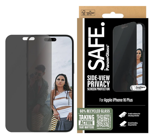 PanzerGlass SAFE iPhone 16 Plus / 15 Plus Screen Protector Privacy Glass afbeelding 1