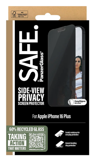 PanzerGlass SAFE iPhone 16 Plus / 15 Plus Screen Protector Privacy Glass afbeelding 4