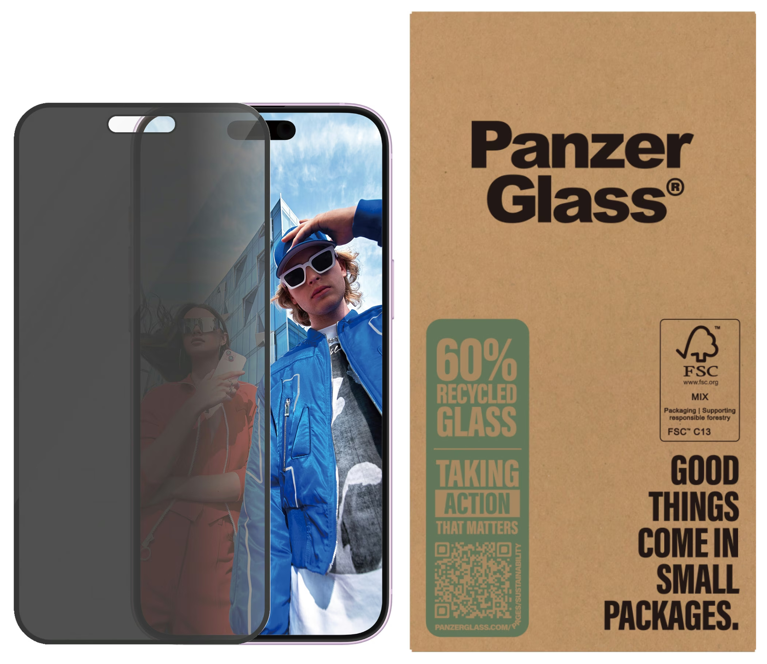 PanzerGlass Ultra-Wide iPhone 16 Plus / 15 Plus  Privacy Glass afbeelding 1