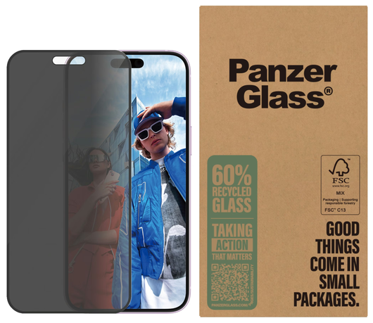 PanzerGlass Ultra-Wide iPhone 16 Plus / 15 Plus  Privacy Glass afbeelding 1