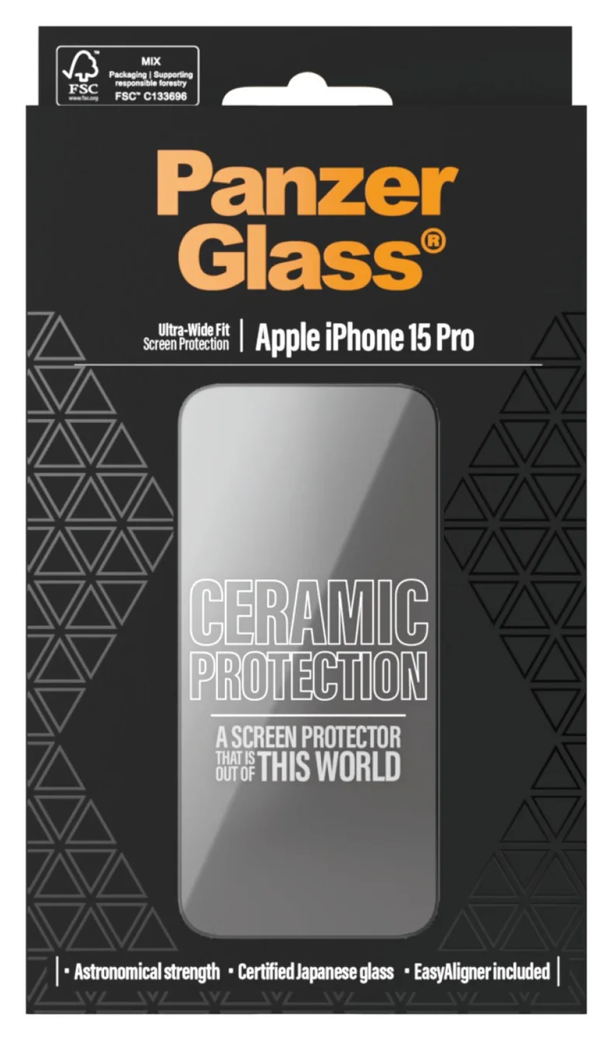 PanzerGlass Ceramic Ultra-Wide Fit iPhone 15 Pro Screen Protector afbeelding 4