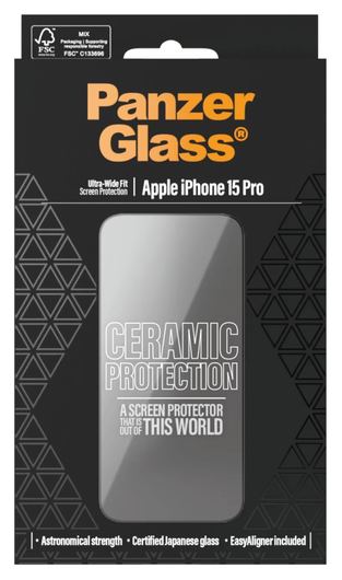 PanzerGlass Ceramic Ultra-Wide Fit iPhone 15 Pro Screen Protector afbeelding 4
