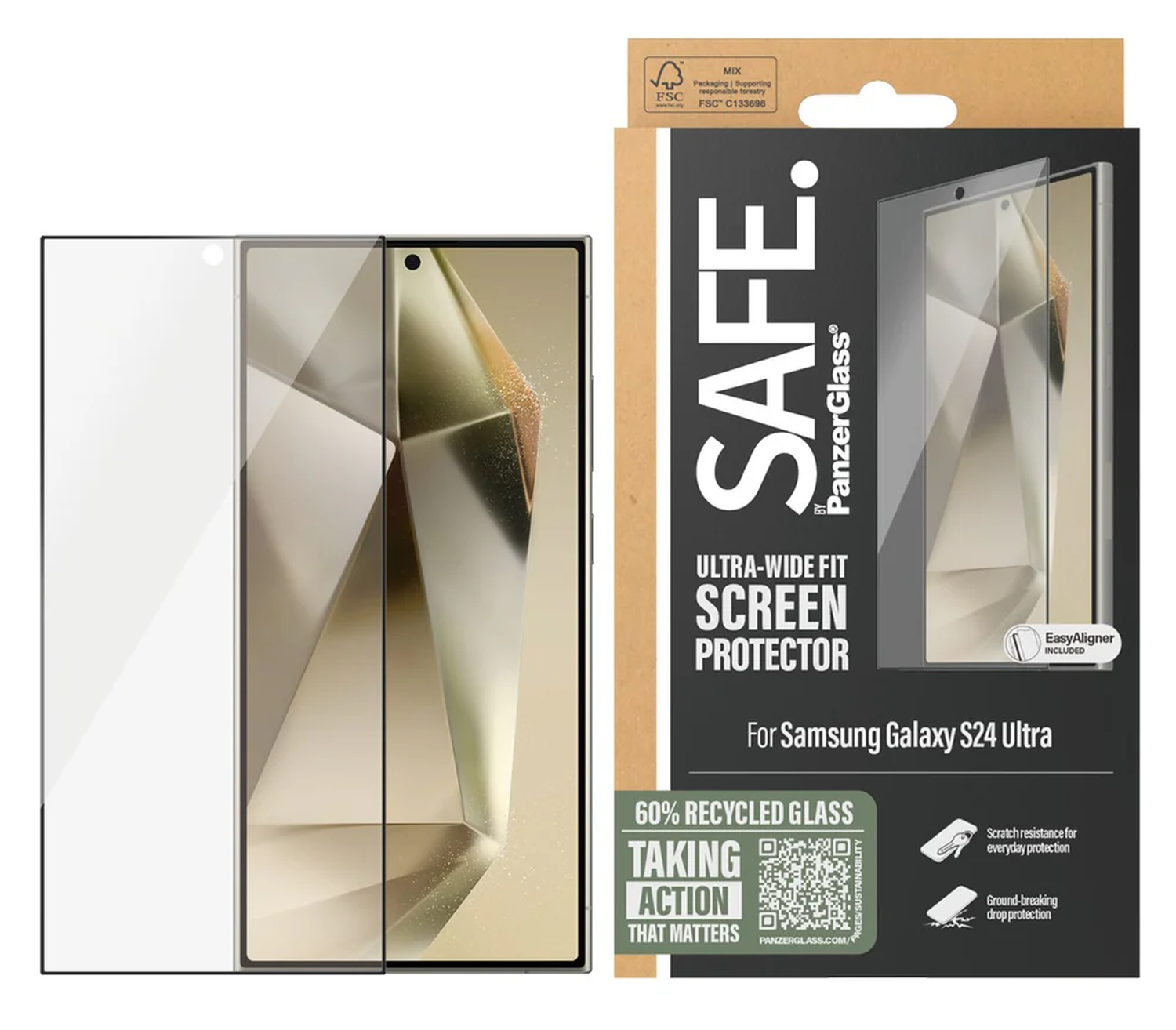 PanzerGlass SAFE Ultra-Wide Fit Samsung Galaxy S24 Ultra Screen Protector afbeelding 1